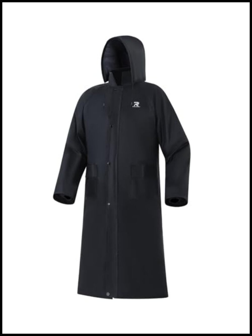 Men's Waterproof Long Raincoat Trench Coat with Hood, Lightweight Rain Gear